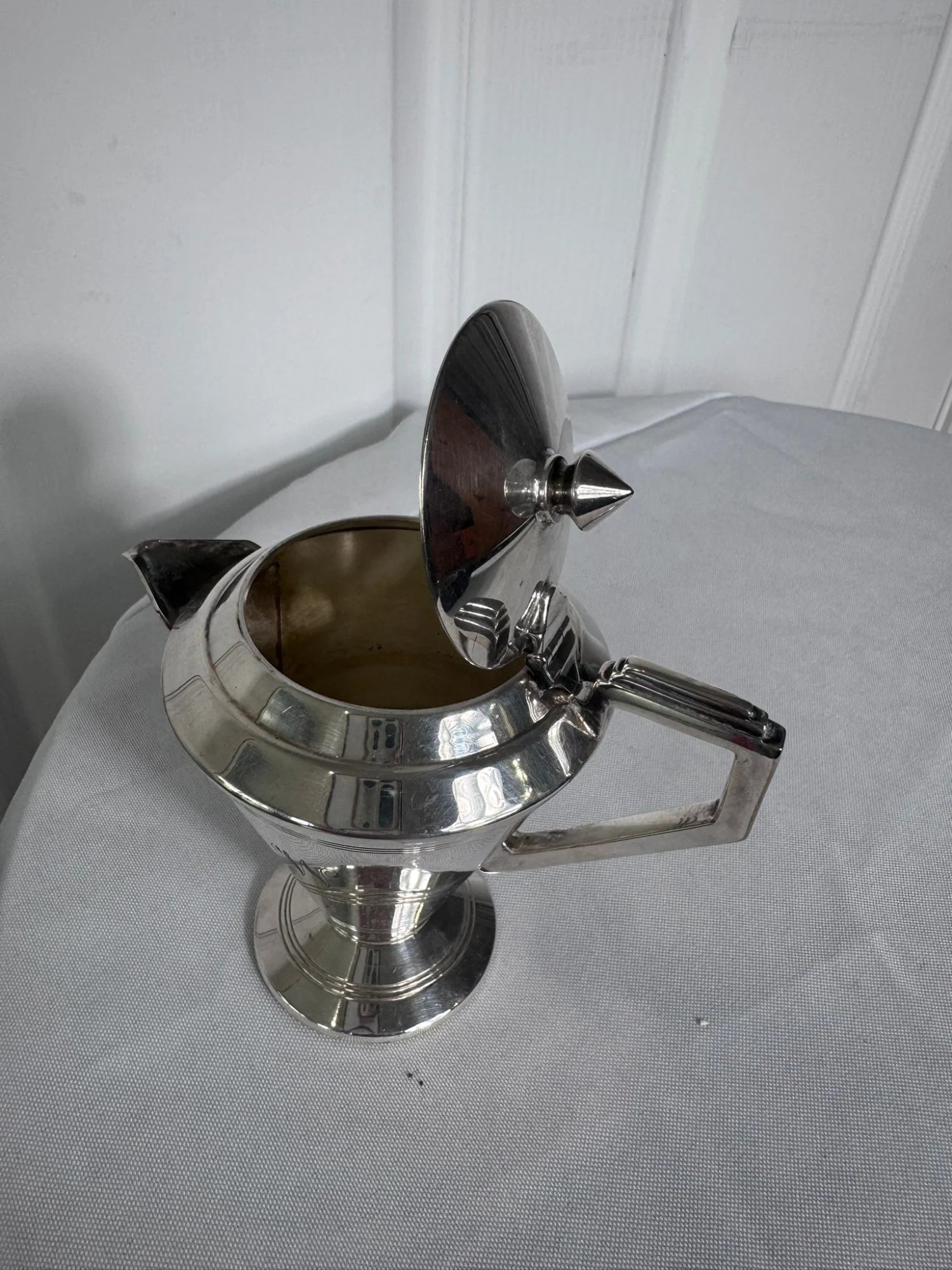 Vintage Art Deco Sterling Silver Coffee Pot - Elegant Geometric Design - Image 5