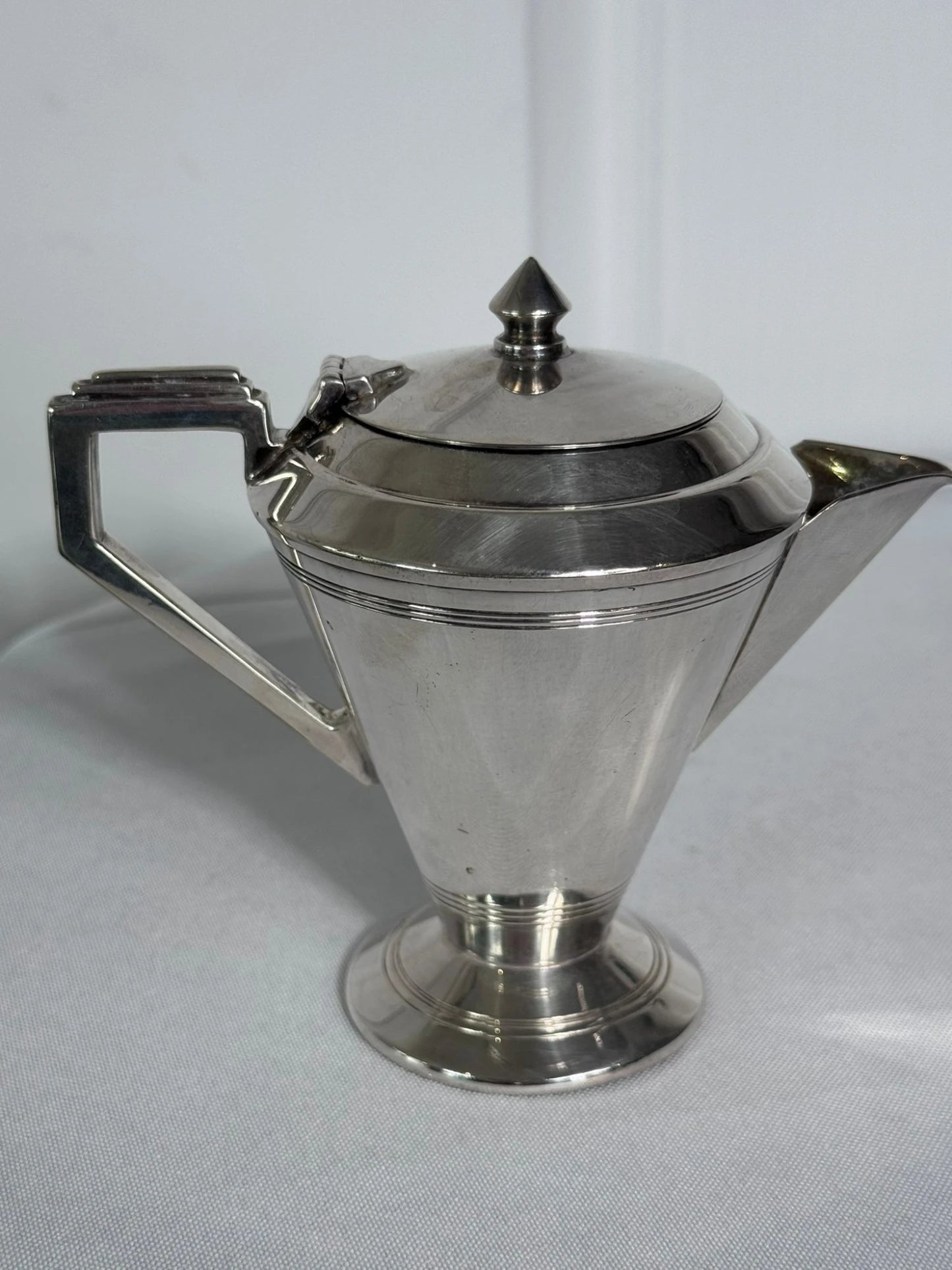 Vintage Art Deco Sterling Silver Coffee Pot - Elegant Geometric Design - Image 7
