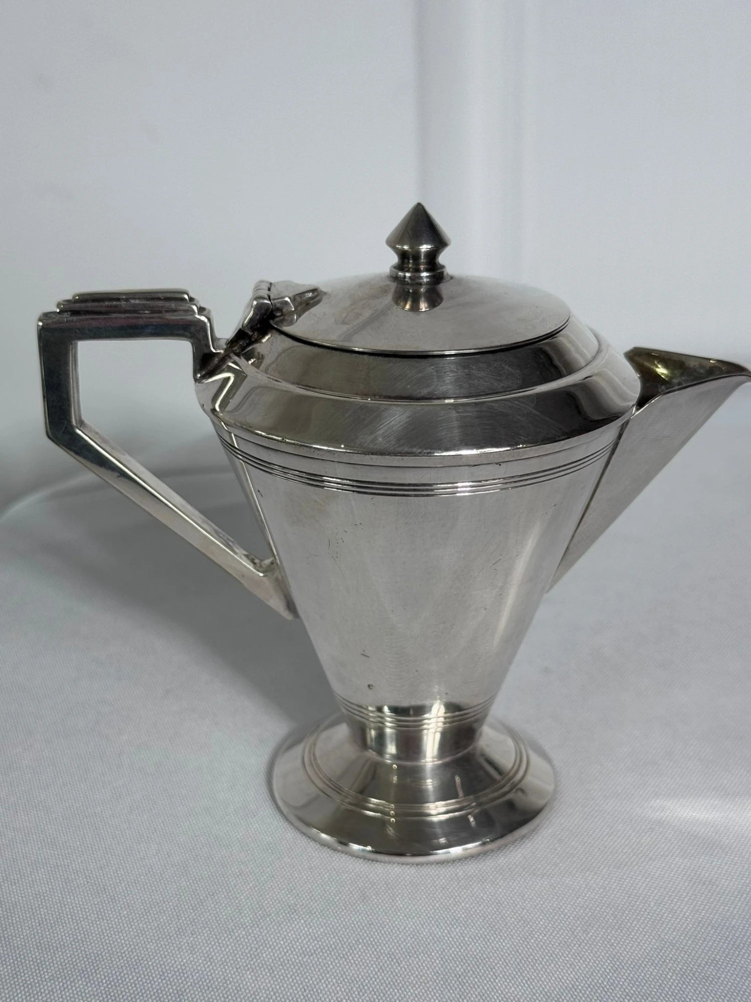 Vintage Art Deco Sterling Silver Coffee Pot - Elegant Geometric Design - Image 7