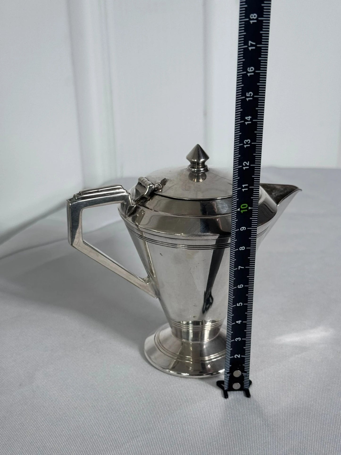 Vintage Art Deco Sterling Silver Coffee Pot - Elegant Geometric Design - Image 8