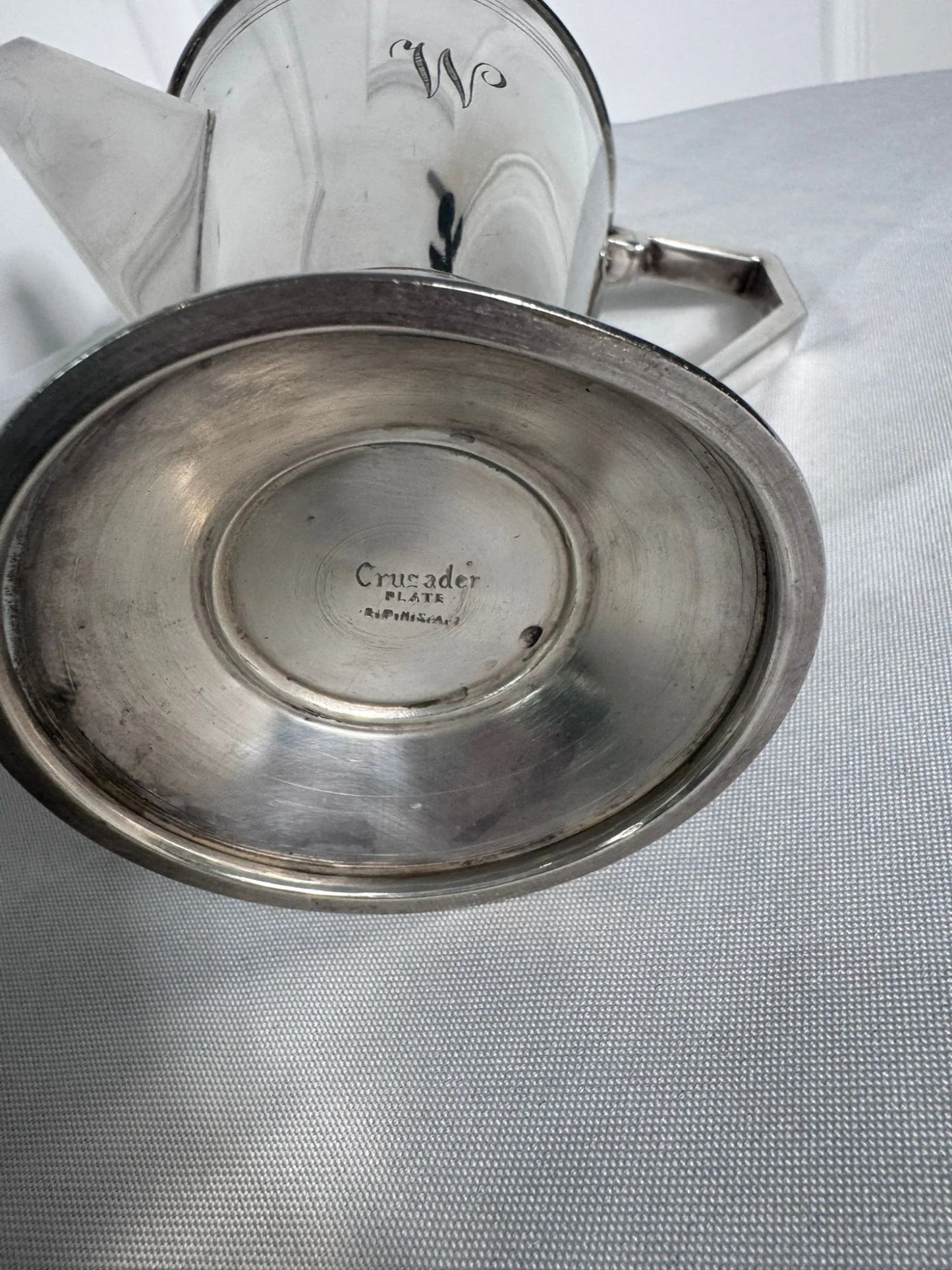 Vintage Art Deco Silver Plated Coffee Pot - Elegant Monogrammed Design - Image 5
