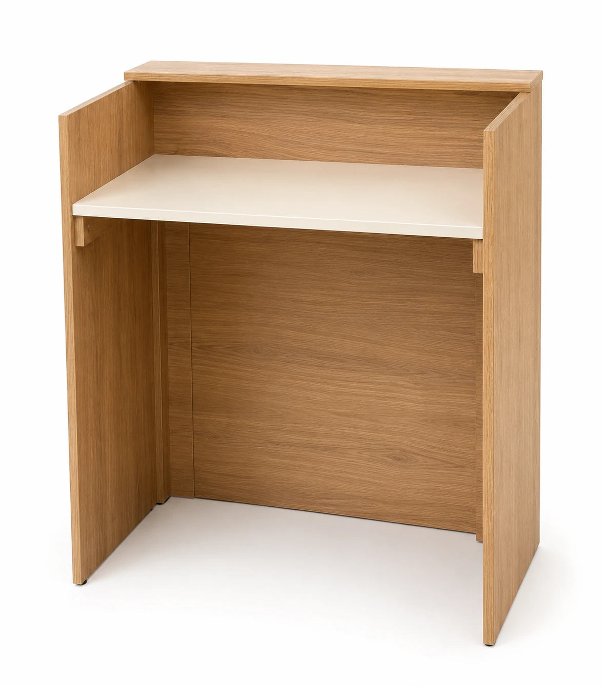 Modern Oak Reception Desk - Compact Retail POS Counter - Image 1