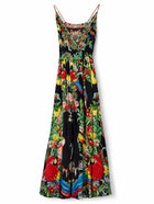 Camilla Parrot and Fruit Print Silk Maxi Dress with Crystal Embellishments - Image 1