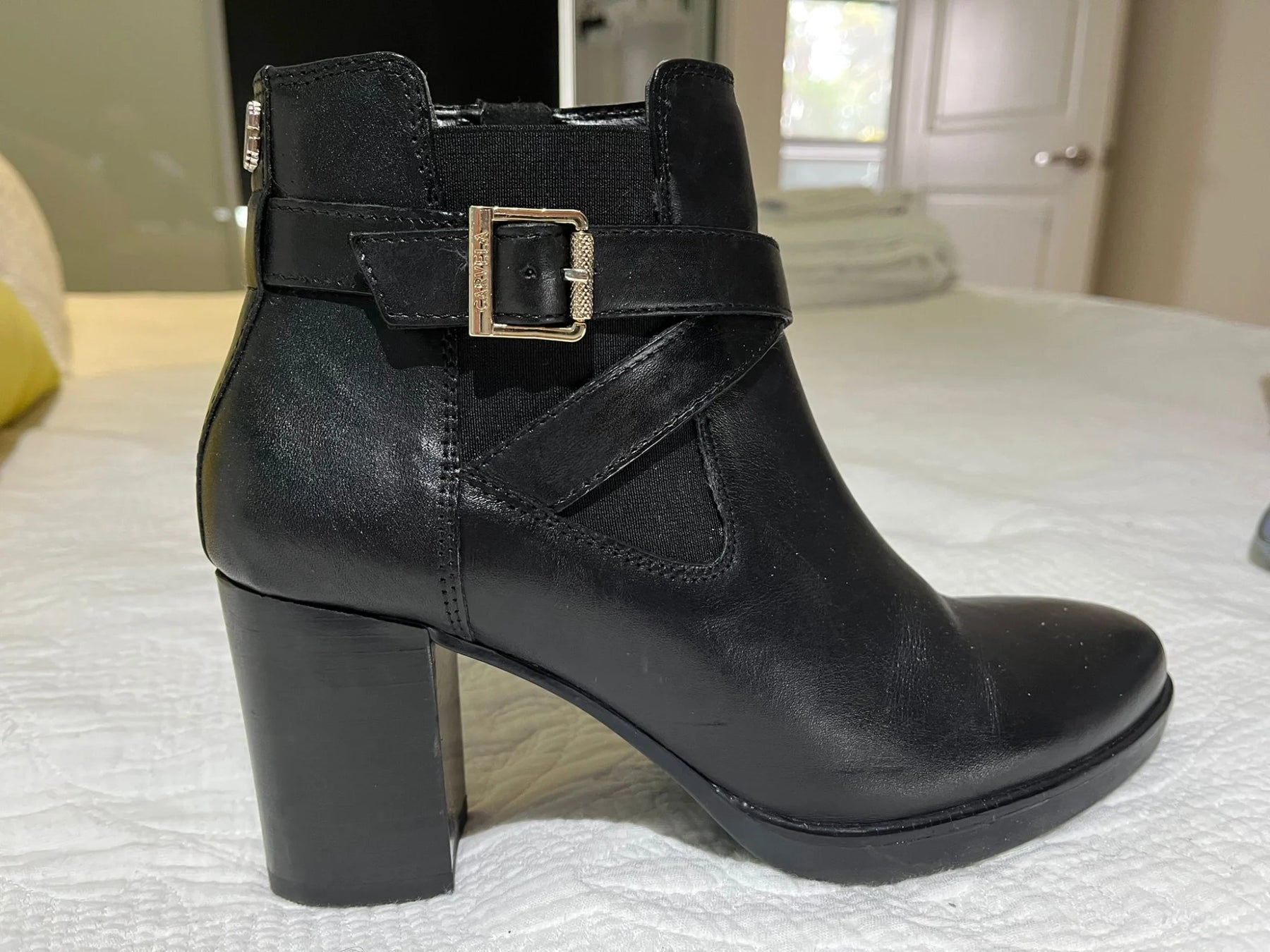 Carvela Black Leather Block Heel Ankle Boots EU 40 - Image 1