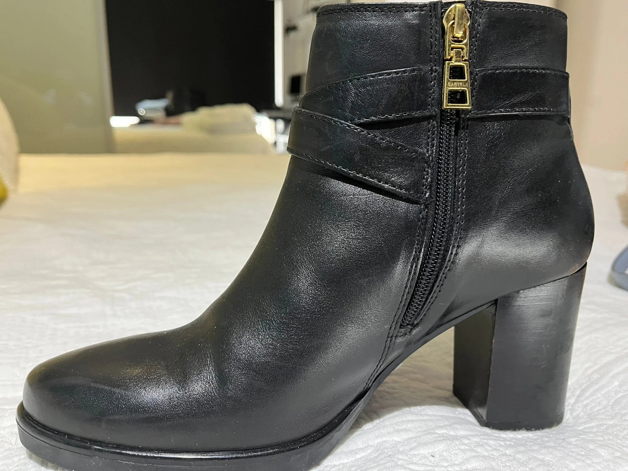 Carvela Black Leather Block Heel Ankle Boots EU 40 - Image 2