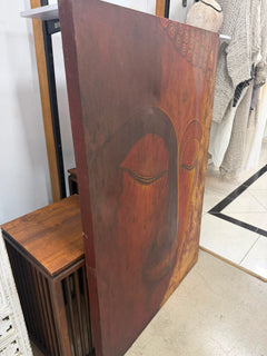 Buddha Face Metal Wall Art Panel Bronze Gold 87 x 132 cm - Image 7