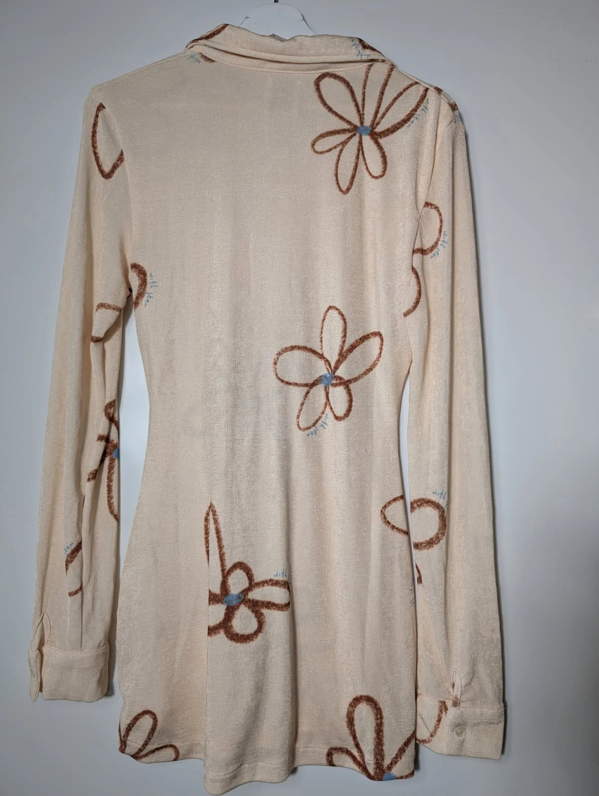 One Little Day Knit Dress Cream Floral Detail One Size - Image 3