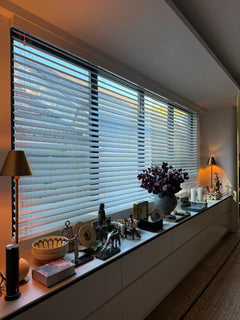 Timber Venetian Blinds 63mm Slats Spruce 202cm x 160cm Set of 2 - Image 2