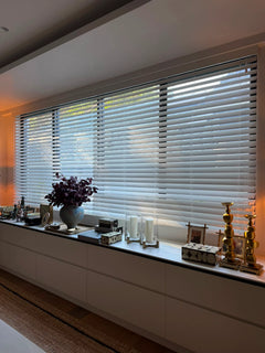 Timber Venetian Blinds 63mm Slats Spruce 202cm x 160cm Set of 2 - Image 3