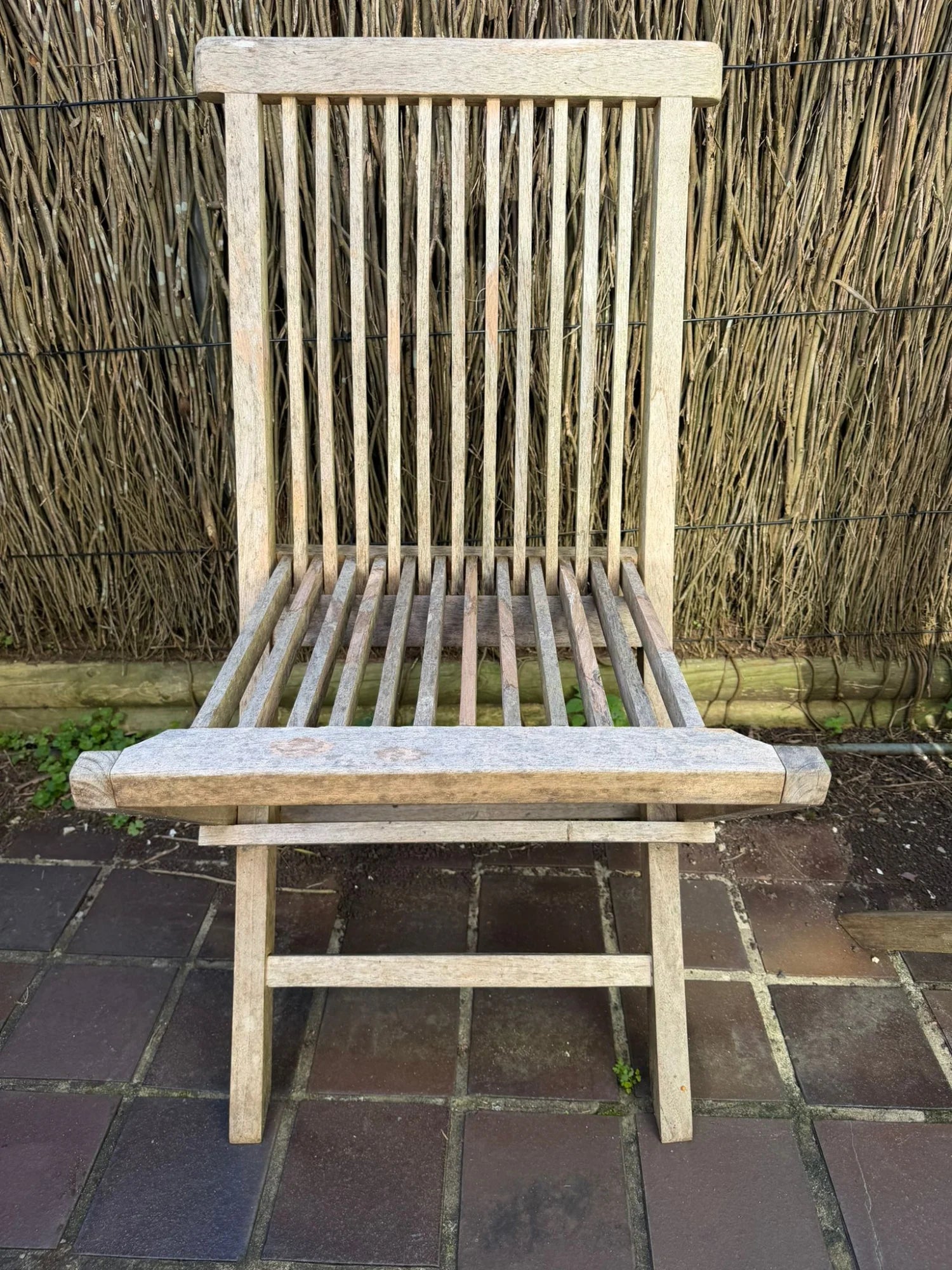 Teak Outdoor Dining Set - 2 Tables & 14 Folding Chairs - Image 4