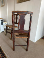 Antique English Oak Spindle Back Chairs Pair Dark Wood - Image 2