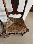 Antique English Oak Spindle Back Chairs Pair Dark Wood - Image 3