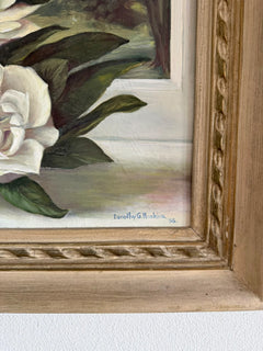 Original Oil Painting Magnolia Grandiflora 1956 Floral Art - Image 5