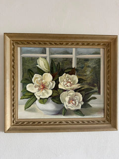 Original Oil Painting Magnolia Grandiflora 1956 Floral Art - Image 6