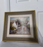 Autumn Showers Framed Oil Painting European Street Scene - Image 3