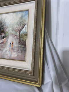 Autumn Showers Framed Oil Painting European Street Scene - Image 4