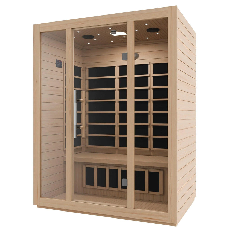 Barcelona 3-Person Far Infrared Sauna Natural Wood - Image 3