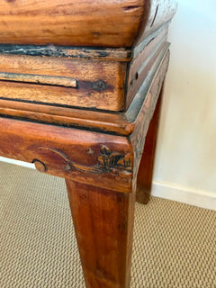 Antique Chinese Elm Wood Altar Table - Rustic Console Bench - Image 4