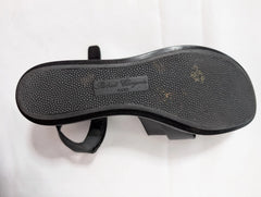 Paris Leather Platform Sandals Black - Image 4