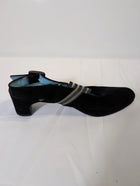 Thierry Rabotin Suede Slingback Heels Black Striped Strap - Image 2