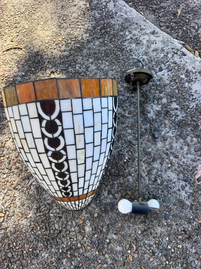 Pendant Light Tiffany Style Stained Glass Ceiling Light Vintage Feature - Image 2