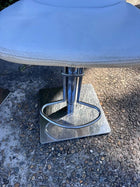 Bar Stools White Leather Adjustable Swivel Chrome Base Modern Kitchen - Image 3