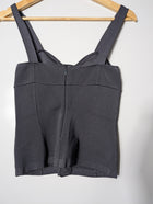 Proenza Schouler Button-Front Knit Corset Top Charcoal Size 4 - Image 3