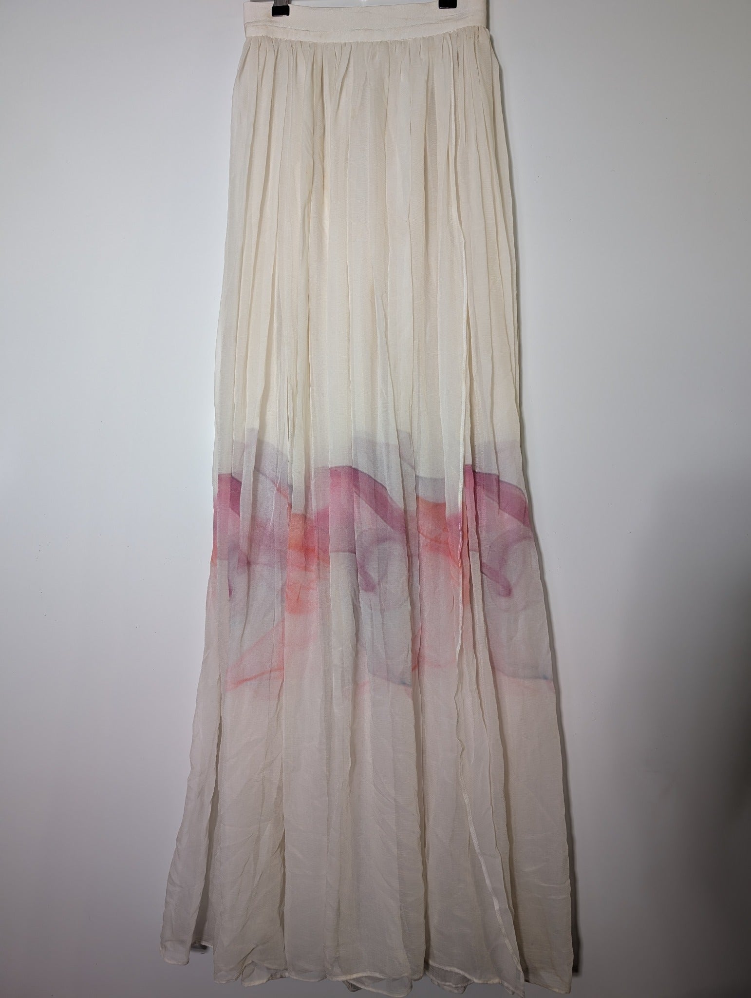 Merco Daron Pleated Chiffon Angel Sleeve Maxi Dress Pale Pink Size 12 - Image 9