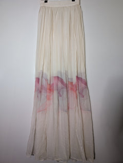 Merco Daron Pleated Chiffon Angel Sleeve Maxi Dress Pale Pink Size 12 - Image 9