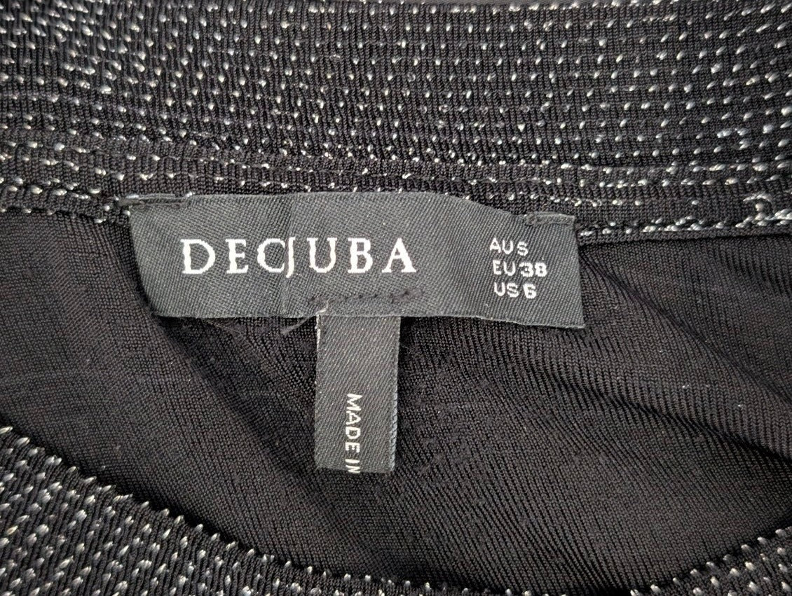 Decjuba Metallic Side Split T-Shirt Black AUS 8 - Image 6