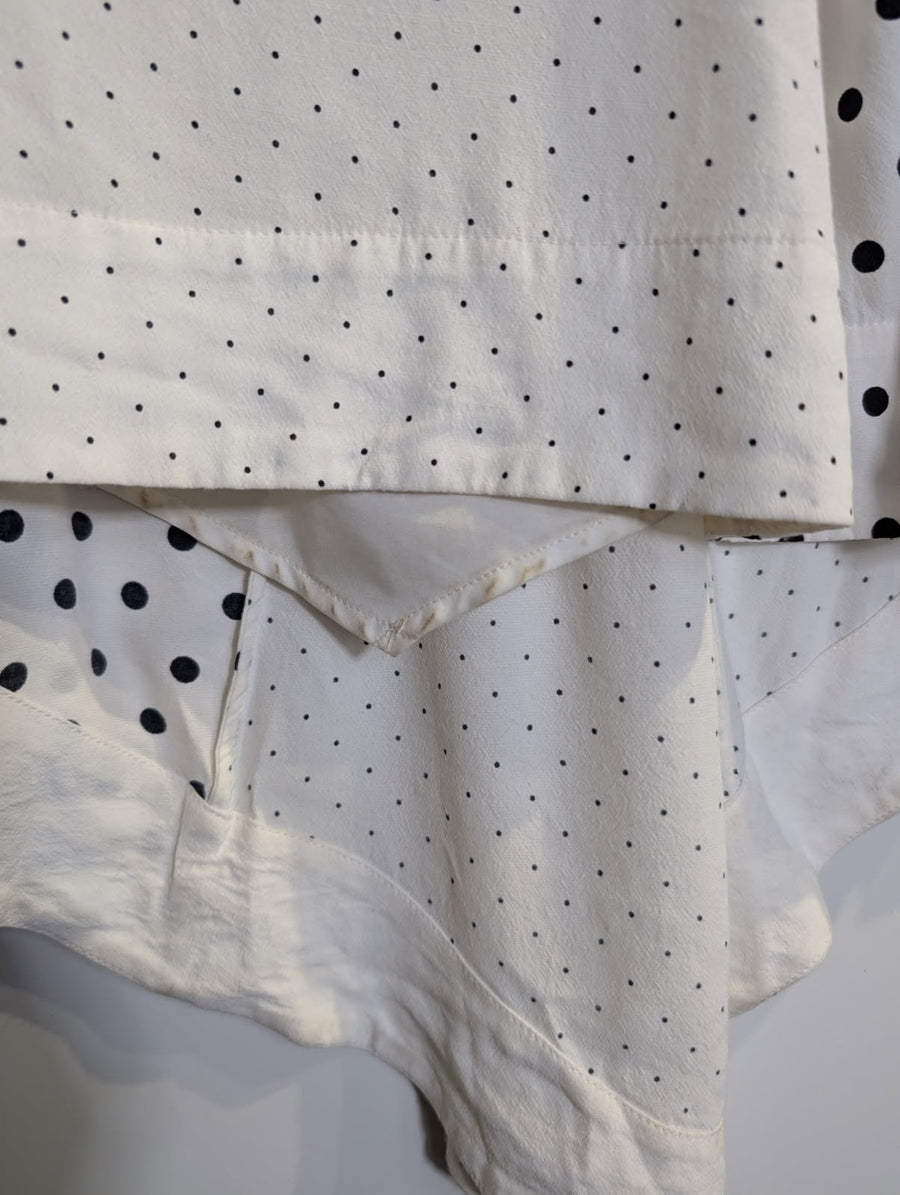 Jigsaw Polka Dot Viscose Midi Skirt Cream & Black UK 10 - Image 4
