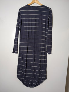 Assembly Label Long Sleeve Striped T-Shirt Dress Navy White Size 6 - Image 5