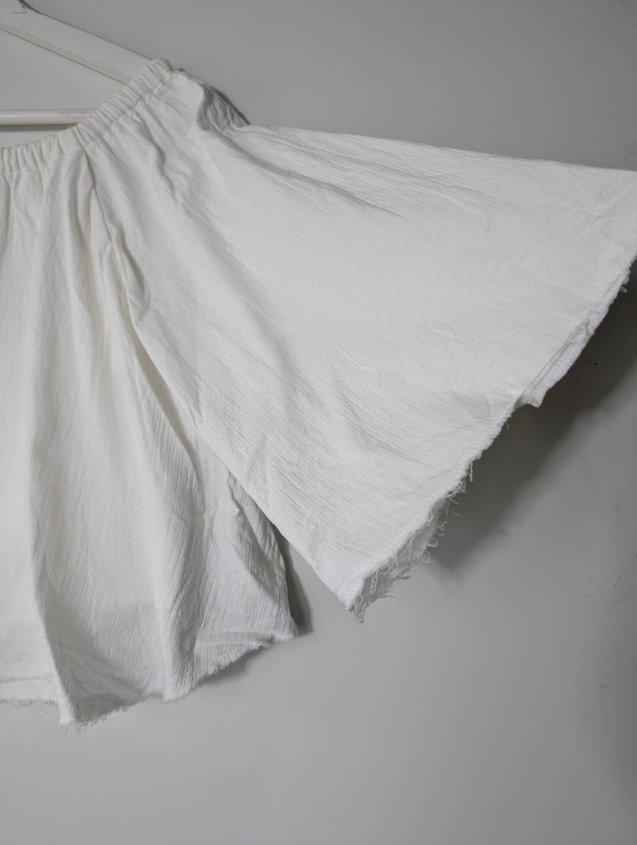 Viktoria & Woods Off-The-Shoulder Gauze Crop Top White Size 0 - Image 3