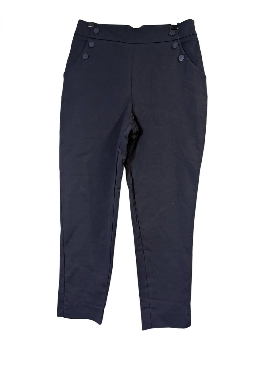 Portmans Sailor-Style High-Waisted Trousers Navy Blue Women's Size 10