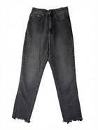 Ksubi High-Rise Denim Jeans Washed Black Raw Hem Size 23 - Image 1