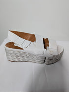Clergerie Platform Espadrille Sandals White Leather EU 37.5 - Image 3