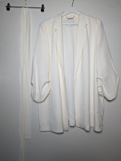 Anthea Crawford Crepe Blazer White Size 16 - Image 2