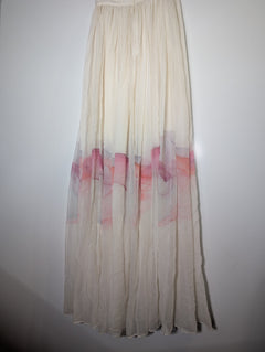 Merco Daron Pleated Chiffon Angel Sleeve Maxi Dress Pale Pink Size 12 - Image 12