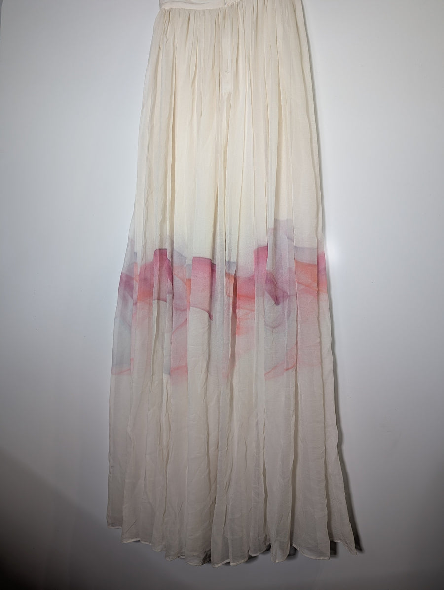 Merco Daron Pleated Chiffon Angel Sleeve Maxi Dress Pale Pink Size 12 - Image 12