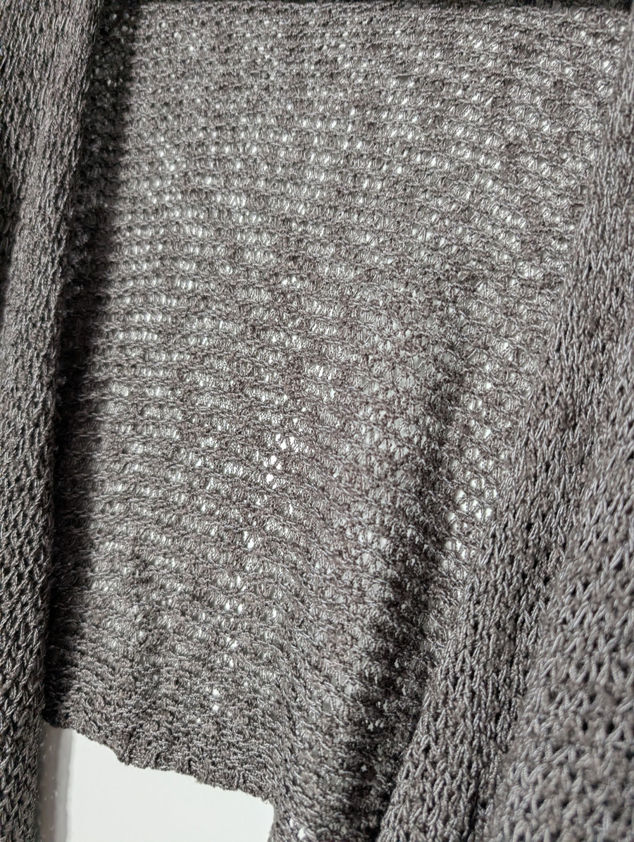 Pull&Bear Open Knit Cropped Cardigan Dark Grey Women's Size S - Image 2