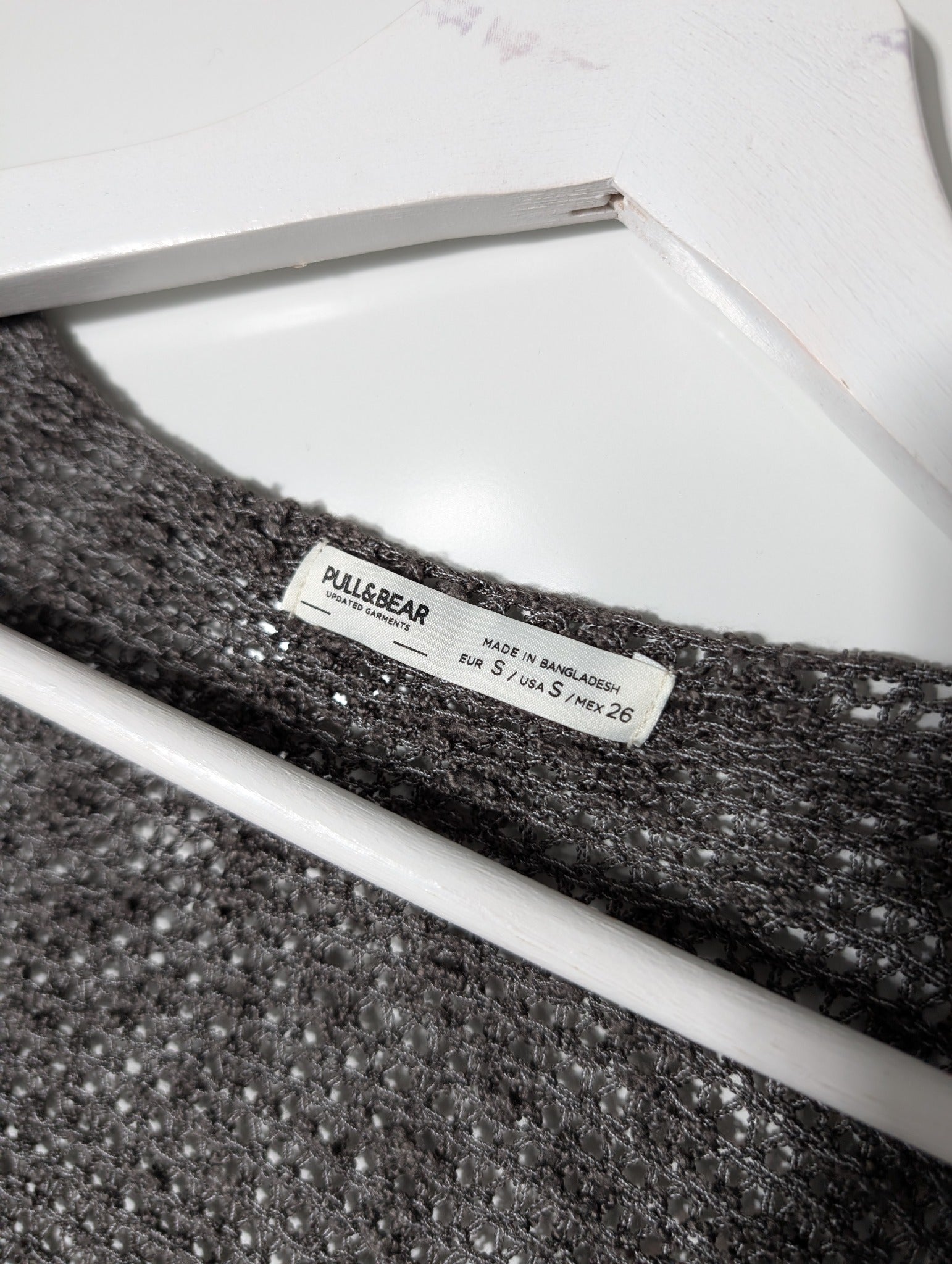 Pull&Bear Open Knit Cropped Cardigan Dark Grey Women's Size S - Image 3