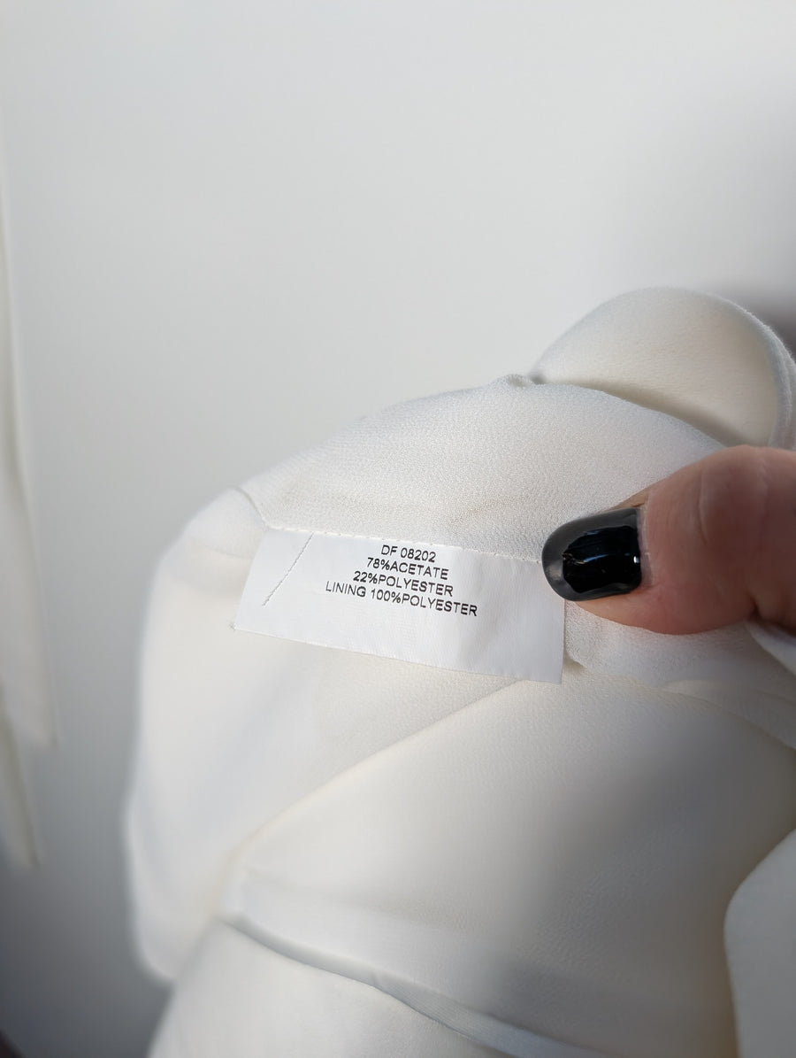Anthea Crawford Crepe Blazer White Size 16 - Image 8