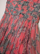 Collette Dinnigan Silk Chiffon Midi Dress Coral Leopard Print XS - Image 3