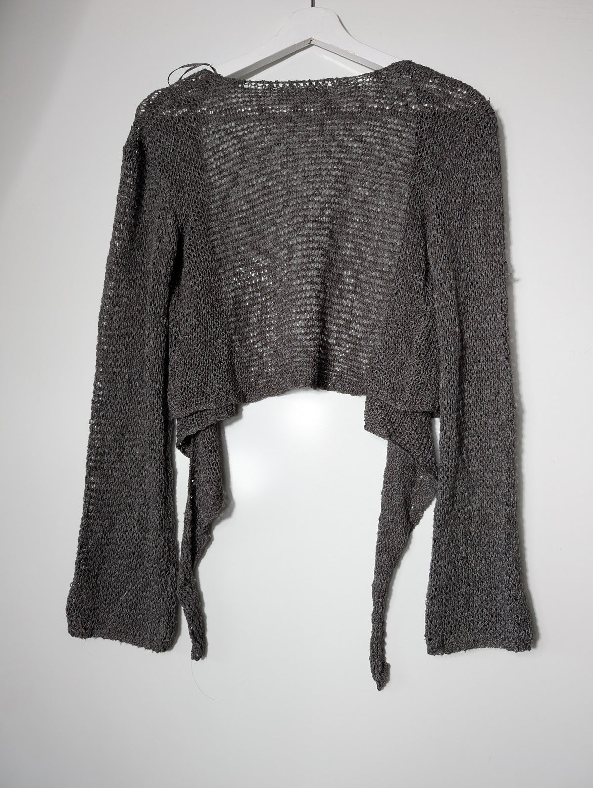 Pull&Bear Open Knit Cropped Cardigan Dark Grey Women's Size S - Image 4