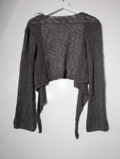 Pull&Bear Open Knit Cropped Cardigan Dark Grey Women's Size S - Image 4
