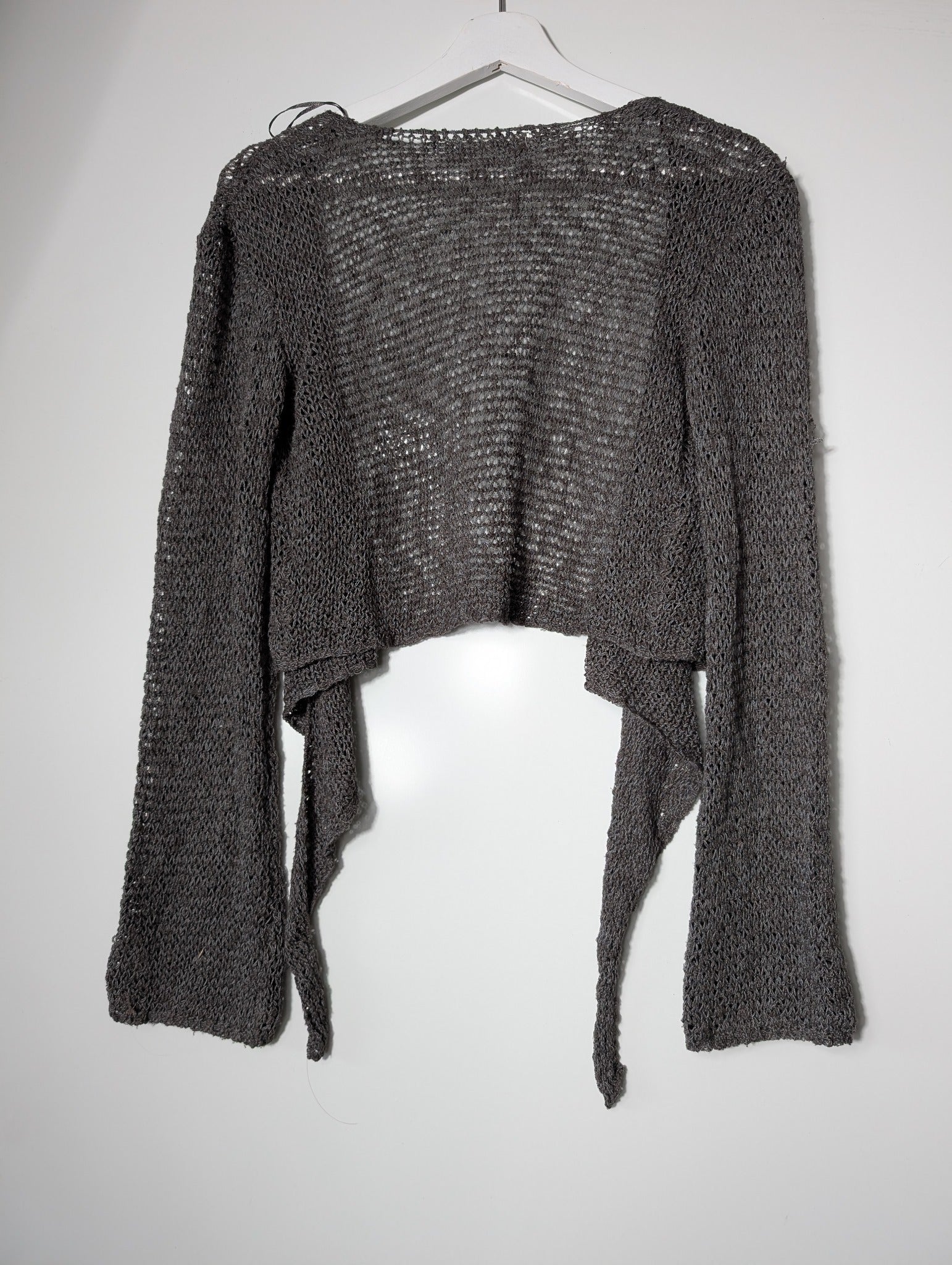 Pull&Bear Open Knit Cropped Cardigan Dark Grey Women's Size S - Image 4
