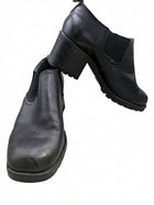 CANDY Black Leather Ankle Boots Women's Chelsea Heel - Image 1
