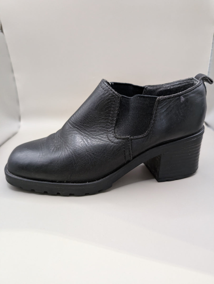 CANDY Black Leather Ankle Boots Women's Chelsea Heel - Image 2