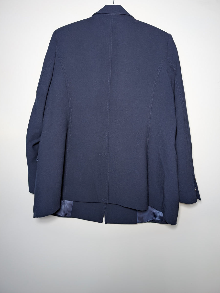 Sportscraft Double Breasted Blazer Navy Gold Buttons Women's Size 18 - Image 3