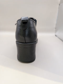 CANDY Black Leather Ankle Boots Women's Chelsea Heel - Image 3